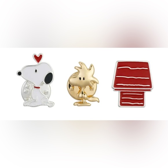 Unwritten Jewelry - NEW AUTHENTIC UNWRITTEN PEANUTS FINE SILVER PLATED SNOOPY WOODSTOCK 3 PINS SET